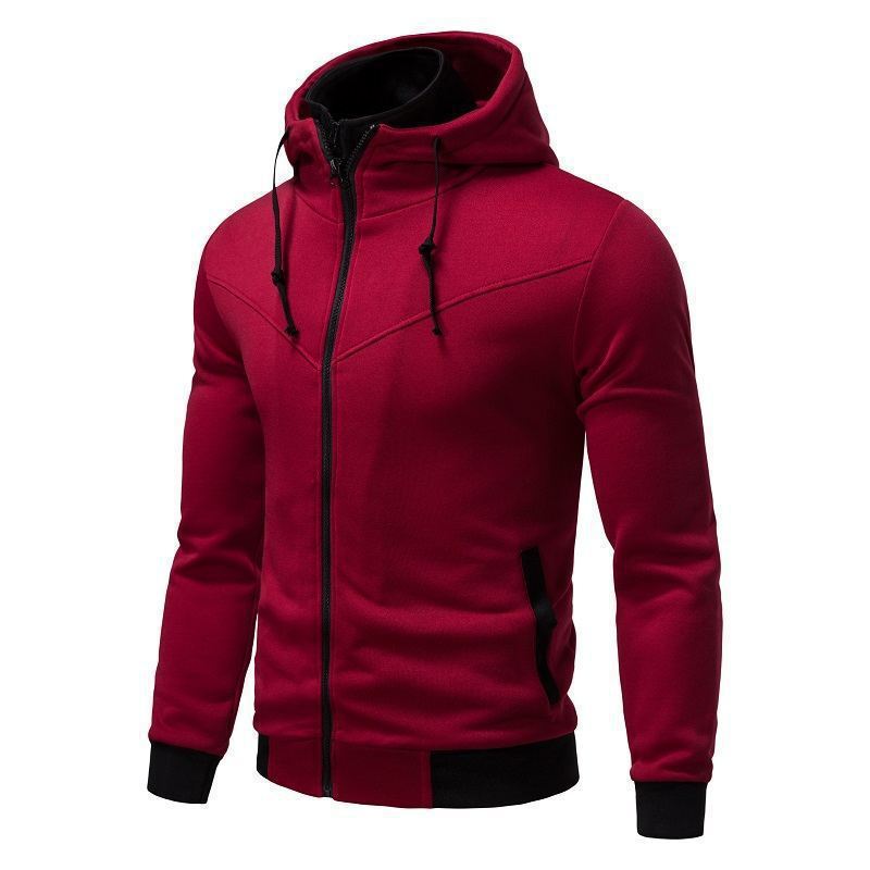 Sports Leisure Color-block Hooded Jacket