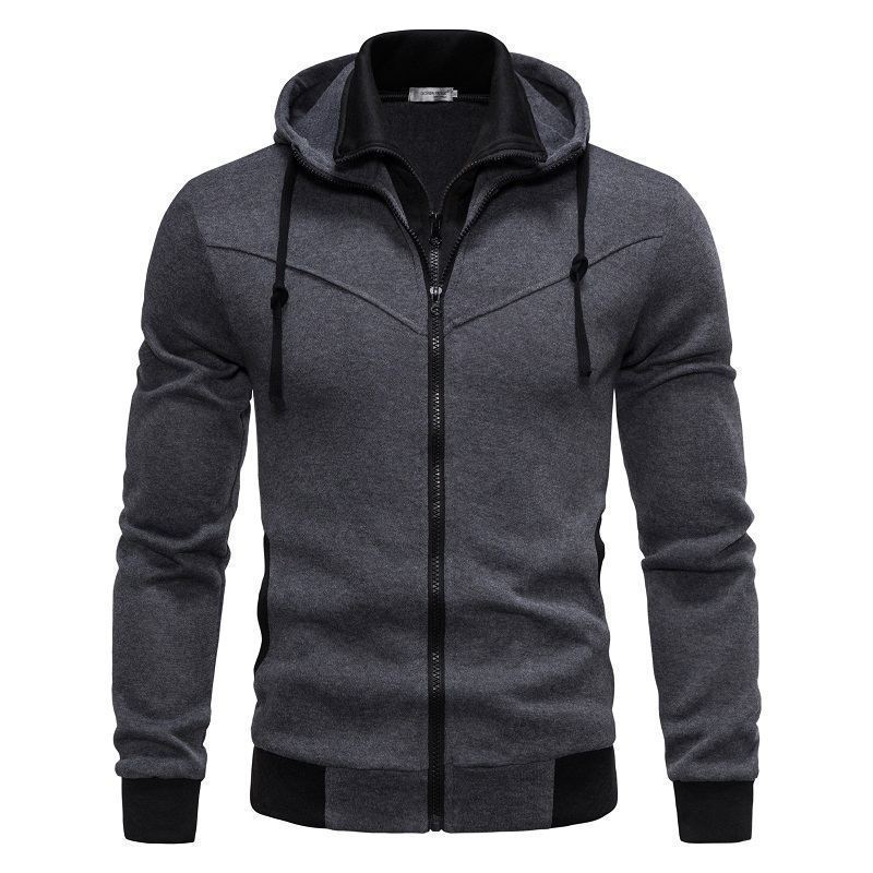 Sports Leisure Color-block Hooded Jacket